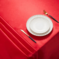 Lofaris Red 108 GSM Satin Banquet Rectangle Tablecloth