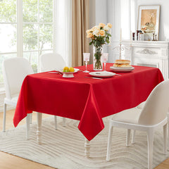 Lofaris Red 108 GSM Satin Banquet Rectangle Tablecloth