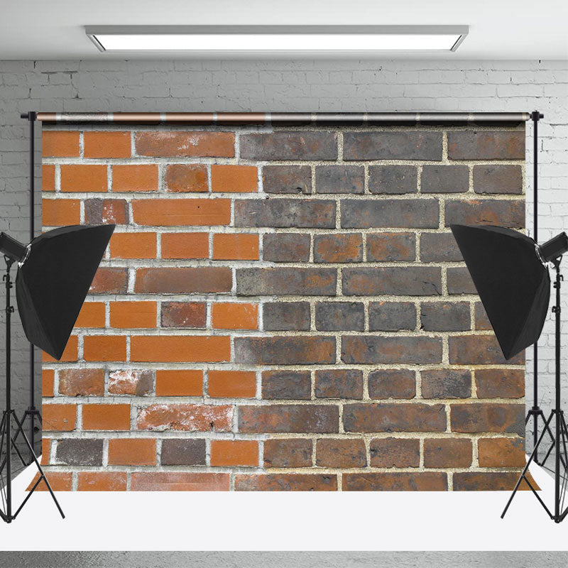 Lofaris Red And Black Brick Wall Vintage Photo Backdrop