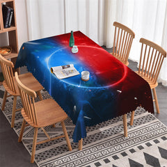 Lofaris Red And Blue Aureole Light Rectangle Tablecloth