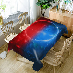 Lofaris Red And Blue Aureole Light Rectangle Tablecloth