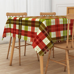 Lofaris Red And Green Checkerboard Rectangle Tablecloth