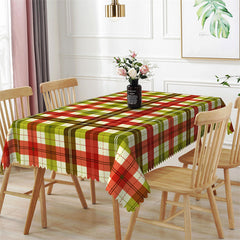 Lofaris Red And Green Checkerboard Rectangle Tablecloth