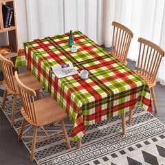 Lofaris Red And Green Checkerboard Rectangle Tablecloth