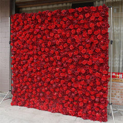 Lofaris Red Artificial Flower Wall For Wedding Party Decor