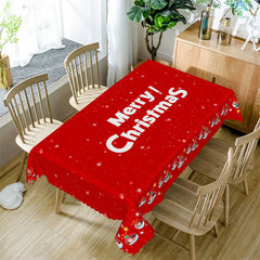 Lofaris Red Ball Stars Merry Christmas Rectangle Tablecloth