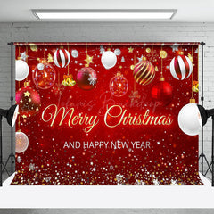 Lofaris Red Bells Merry Christmas Happy New Year Backdrop