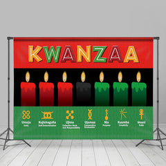 Lofaris Red Black And Green Candle Kwanzaa Holiday Backdrop