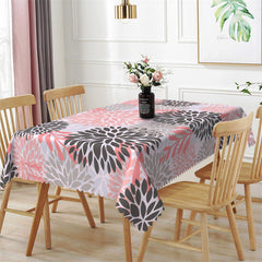 Lofaris Red Black Dense Repeat Petal Rectangle Tablecloth