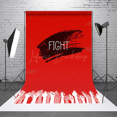 Lofaris Red Black Fight Clenched Fist Positive Backdrop