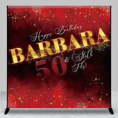 Lofaris Red Black Gold Abstract 50th Birthday Party Backdrop