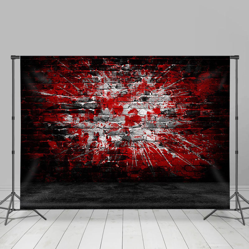 Lofaris Red Black Graffiti Brick Wall Photography Backdrop