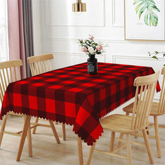 Lofaris Red Black Scottish Tartan Tablecloth For Kitchen Decor