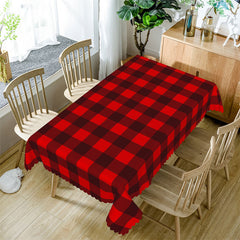 Lofaris Red Black Scottish Tartan Tablecloth For Kitchen Decor