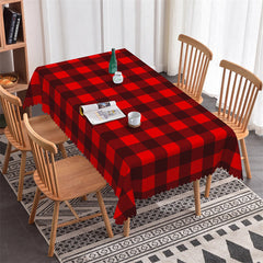 Lofaris Red Black Scottish Tartan Tablecloth For Kitchen Decor