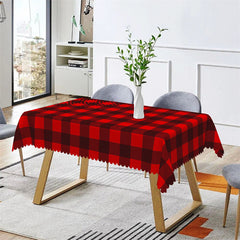 Lofaris Red Black Scottish Tartan Tablecloth For Kitchen Decor