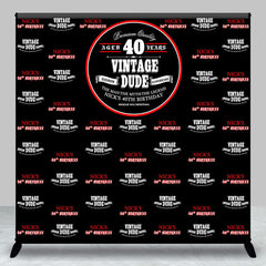 Lofaris Red Black Step And Repeat Custom 40th Birthday Backdrop