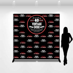 Lofaris Red Black Step And Repeat Custom 40th Birthday Backdrop