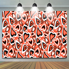 Lofaris Red Black White Heart Shaped Valentines Day Backdrop