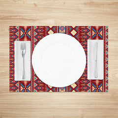 Lofaris Red Blue Abstract Stripe Retro Set Of 4 Placemats