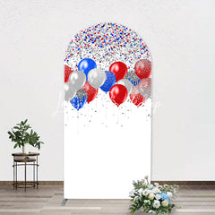 Lofaris Red Blue Sparkling Arch Independence Day Backdrop