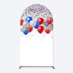 Lofaris Red Blue Sparkling Arch Independence Day Backdrop