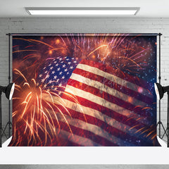 Lofaris Red Blue Star Spark Stirpe Independence Day Backdrop