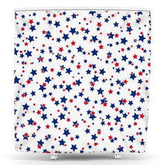 Lofaris Red Blue Star Step And Repeat Shower Curtain