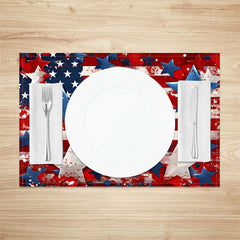 Lofaris Red Blue Stars American Flag Set Of 4 Placemats