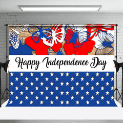 Lofaris Red Blue Stars Butterfly Independence Day Backdrop