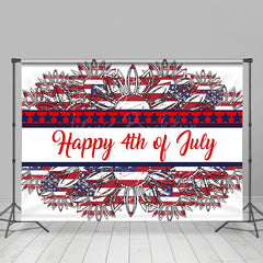 Lofaris Red Blue Stars Stripes Sunflower 4th Of July Backdrop