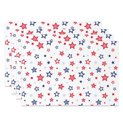 Lofaris Red Blue Stripe Star Seamless Set Of 4 Placemats