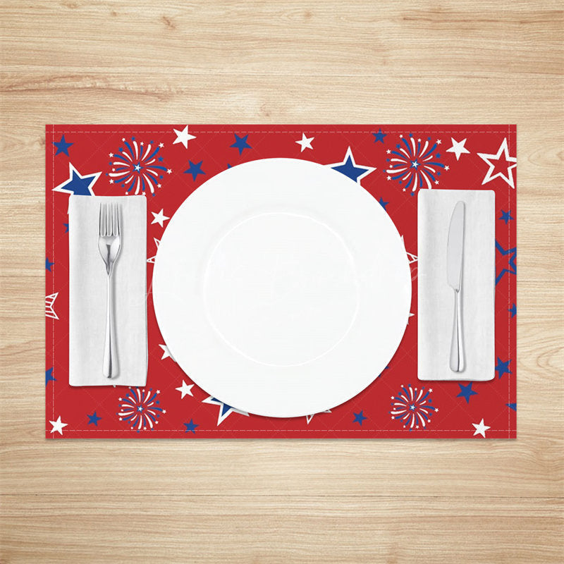 Lofaris Red Blue White Independence Day Set Of 4 Placemats