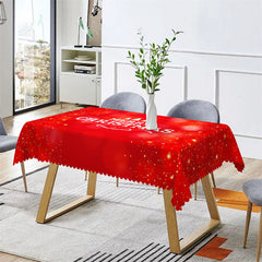 Lofaris Red Bokeh Merry Christmas Party Pattern Tablecloth