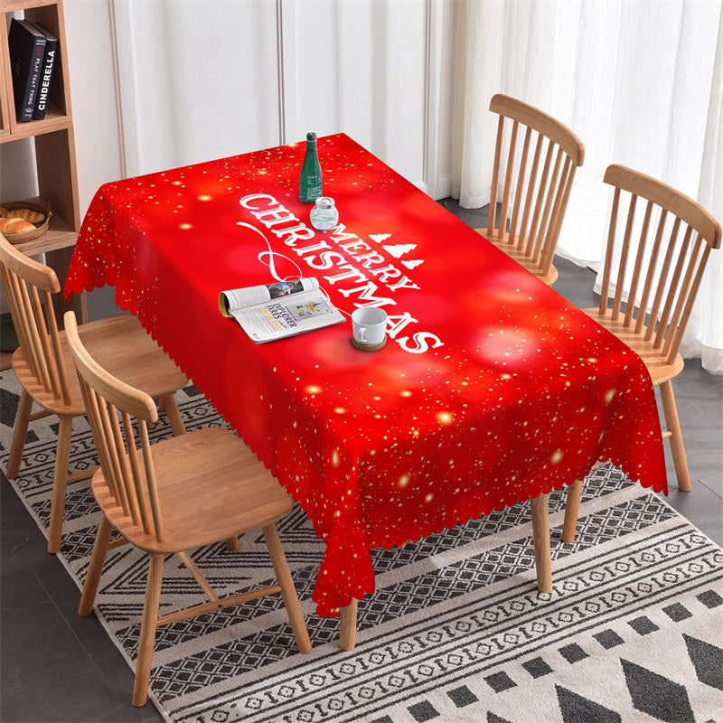 Lofaris Red Bokeh Merry Christmas Party Pattern Tablecloth