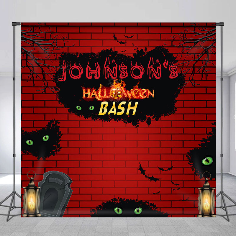 Lofaris Red Brick Wall Custom Halloween Birthday Backdrop