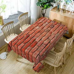 Lofaris Red Broken Brick Wall Retro Rectangle Tablecloth