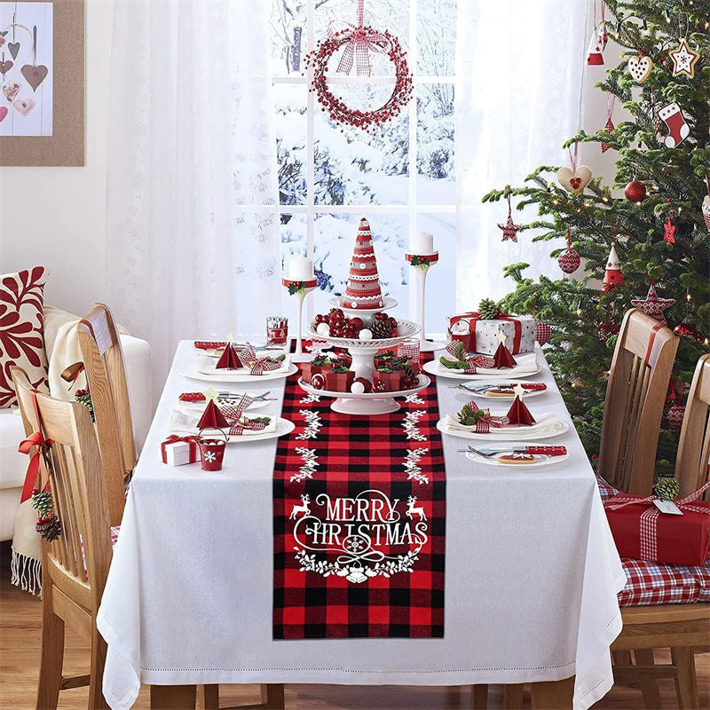 Lofaris Red Plaid Christmas Table Napkins Cloth for Decor