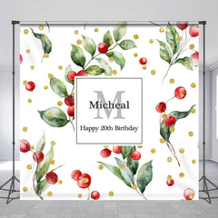 Lofaris Red Cherry Personalized 20th Birthday Backdrop