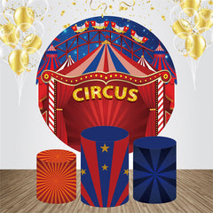 Lofaris Red Circus Park Sky Round Birthday Backdrop Kit