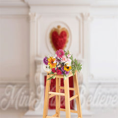 Lofaris Red Countertop Heart Wall Valentines Day Backdrop