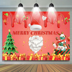 Lofaris Red Dessert Gift Tree Santa Merry Christmas Backdrop