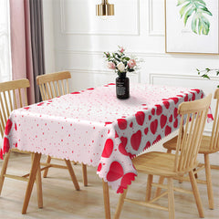 Lofaris Red Dots Heart Shaped Petals Rectangle Tablecloth