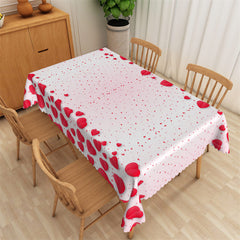 Lofaris Red Dots Heart Shaped Petals Rectangle Tablecloth