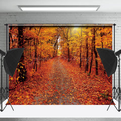 Lofaris Red Fallen Leaves Autumn Photography Backdrop