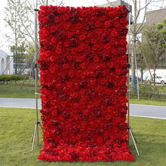 Lofaris Red Faux Flower Wall Panels Wholesale Party Decor