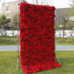 Lofaris Red Faux Flower Wall Panels Wholesale Party Decor