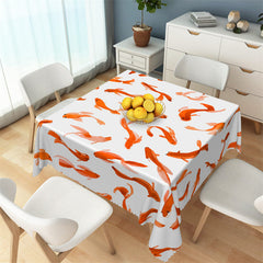 Lofaris Red Fish Pattern Step And Repeat Square Tablecloch