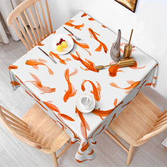 Lofaris Red Fish Pattern Step And Repeat Square Tablecloch