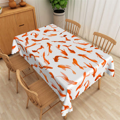 Lofaris Red Fish Pattern Step And Repeat Stylish Tablecloth